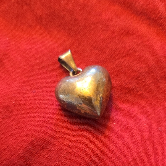 Jewelry - Sterling Silver Puffy Heart Pendant With Bell Inside. Can Shake It And Hear Bell